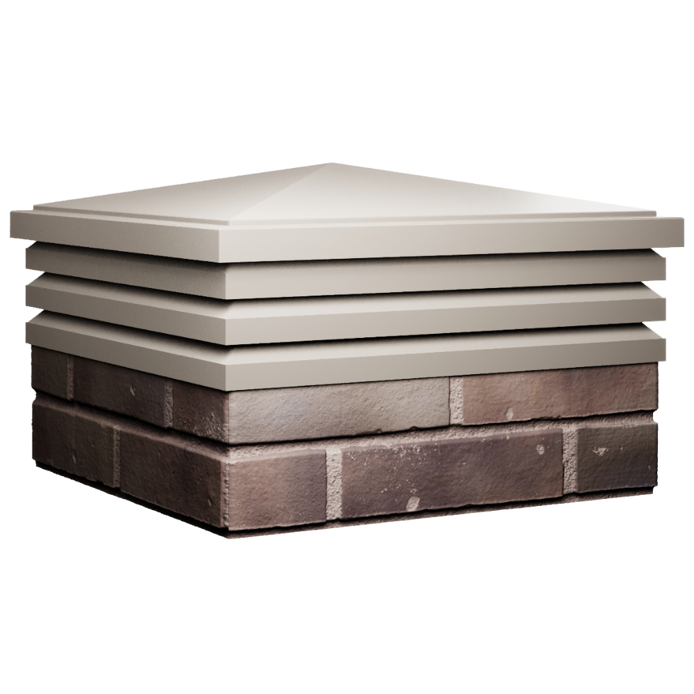 Колпак Zking Бона ХайТек Бежевый на столб 2х2 кирпича (513х513мм) в Воскресенске фото