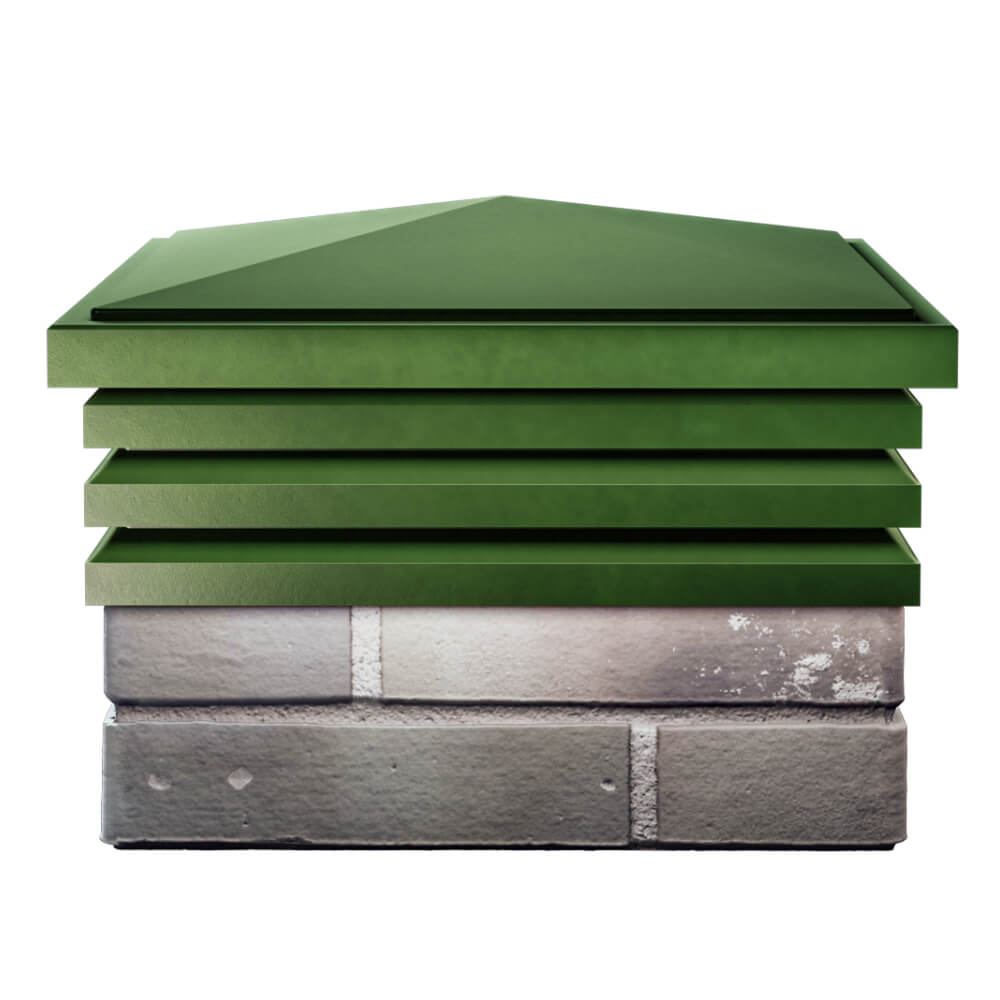 Колпак Zking Бона ХайТек Зеленый на столб 1.5х1.5 кирпича (385х385мм) Воскресенск фото