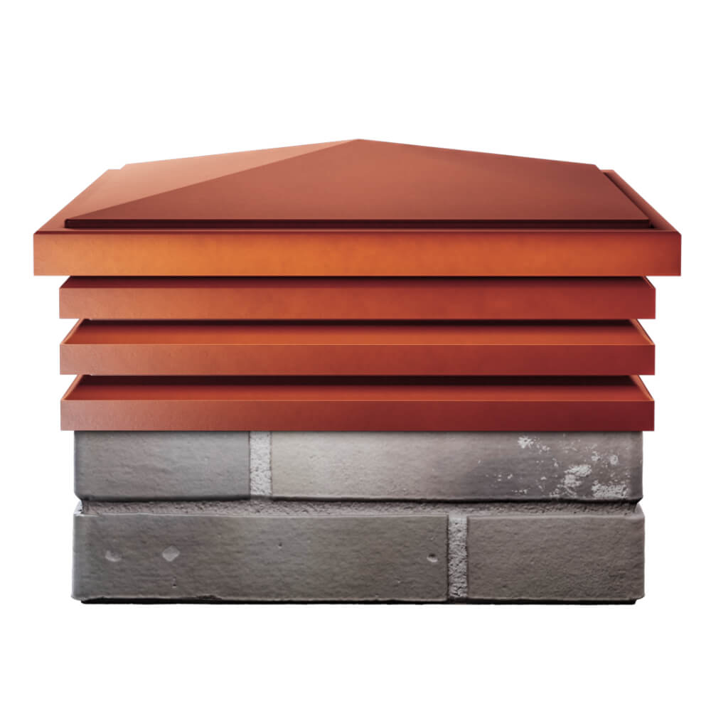 Колпак Zking Бона ХайТек Красный на столб 1.5х1.5 кирпича (385х385мм) Воскресенск фото