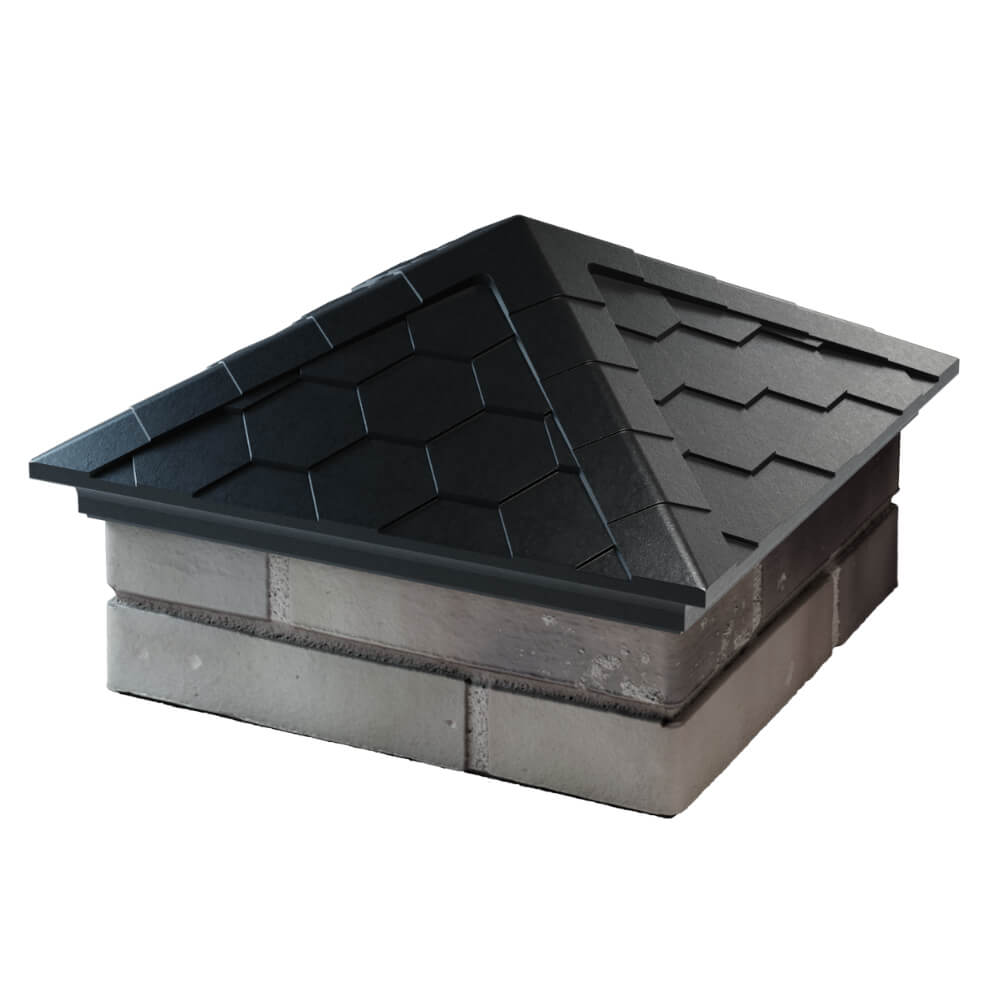 Колпак Zking Эверест Черный на столб 1.5х1.5 кирпича (390х390мм) в Воскресенске фото