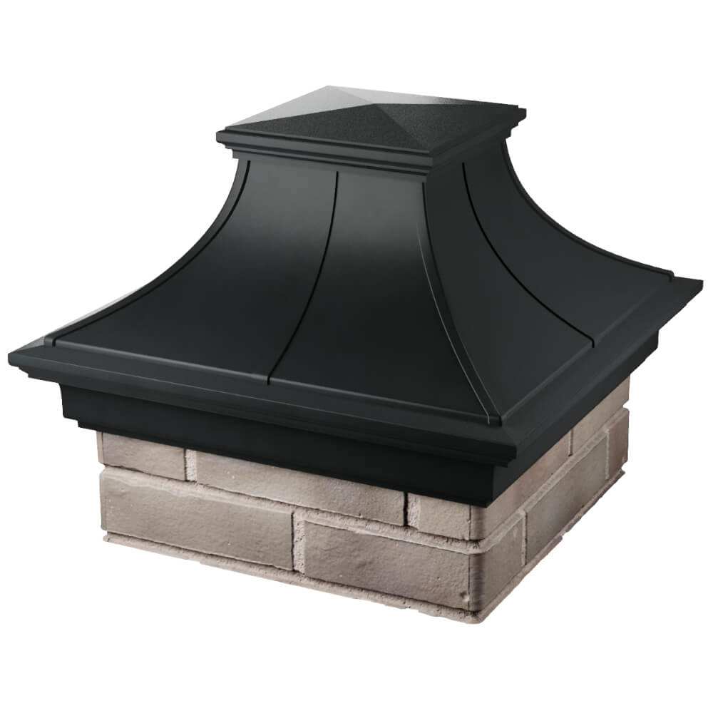 Колпак Zking Монблан Премиум Черный на столб 1.5х1.5 кирпича (385х385мм) в Воскресенске фото