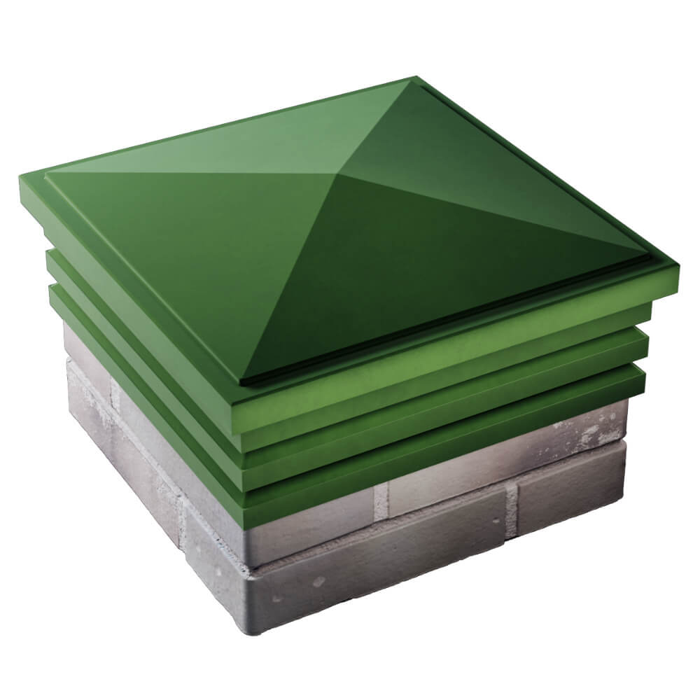 Колпак Zking Бона ХайТек Зеленый на столб 1.5х1.5 кирпича (385х385мм) в Воскресенске фото