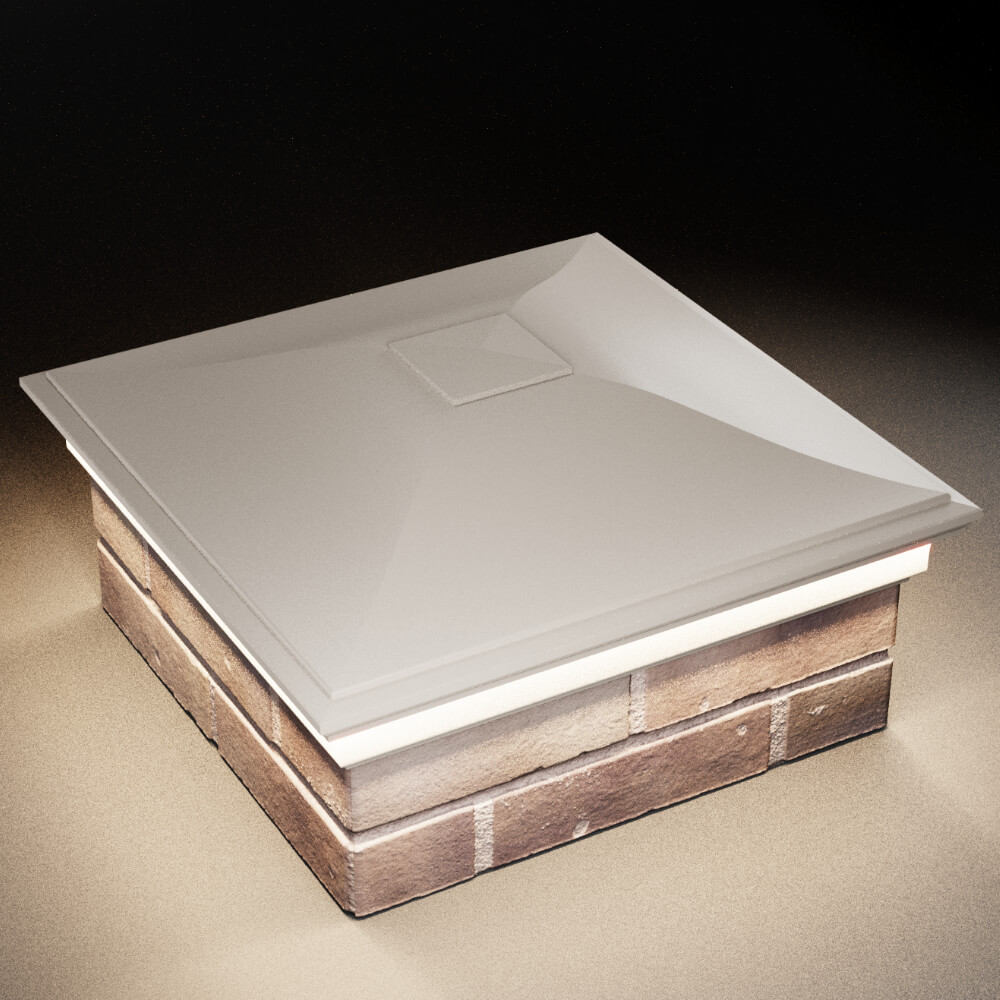 Колпак Zking Монблан Бежевый на столб 2х2 кирпича (515х515мм) c подсветкой в Воскресенске фото