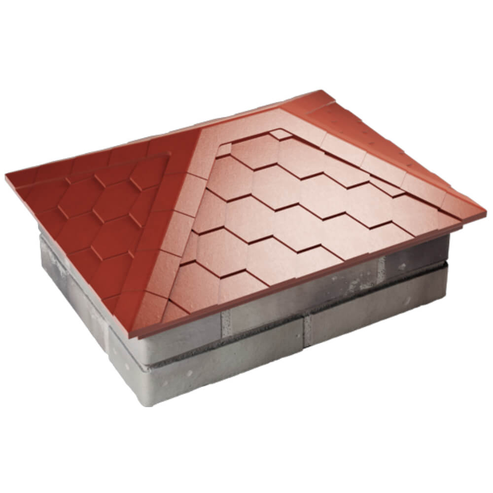 Колпак Zking Эверест Красный на столб 2х1.5 кирпича (520х390мм) Воскресенск фото