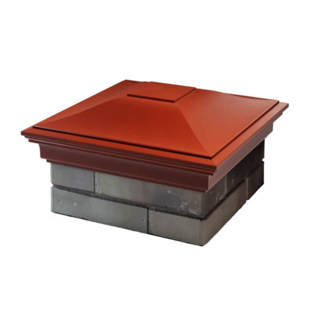 Колпак Zking Монблан Красный на столб 1.5х1.5 еврокирпича 0.7НФ (355х355мм) в Воскресенске фото