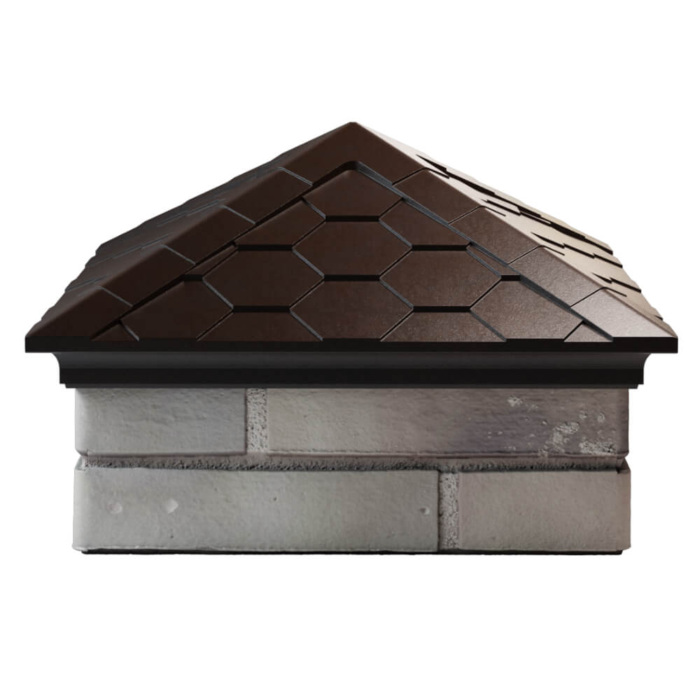 Колпак Zking Эверест Коричневый на столб 1.5х1.5 кирпича (390х390мм) Воскресенск фото