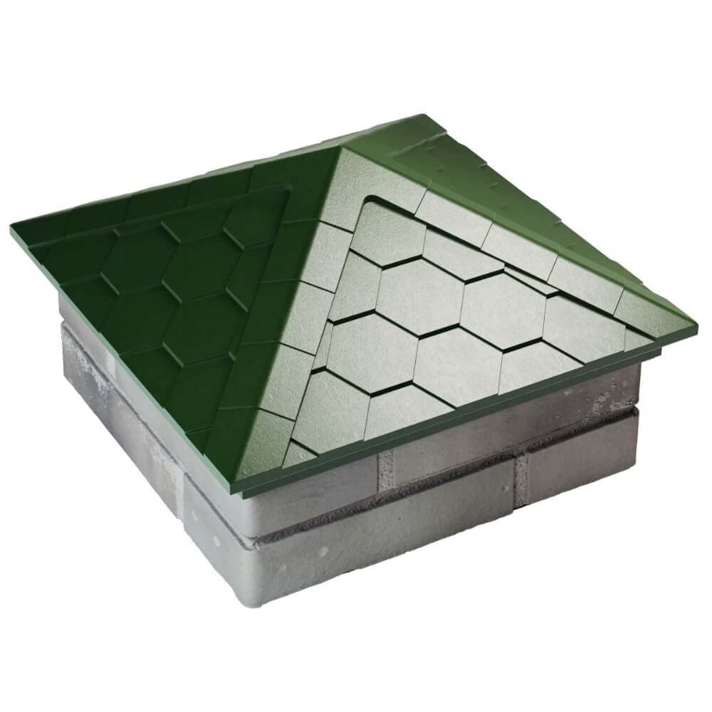 Колпак Zking Эверест Зеленый на столб 1.5х1.5 кирпича (390х390мм) в Воскресенске фото