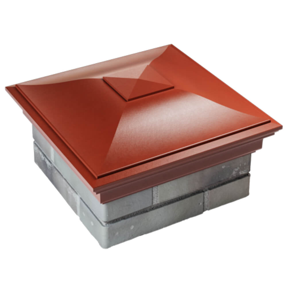 Колпак Zking Монблан Красный на столб 1.5х1.5 кирпича (385х385мм) в Воскресенске фото