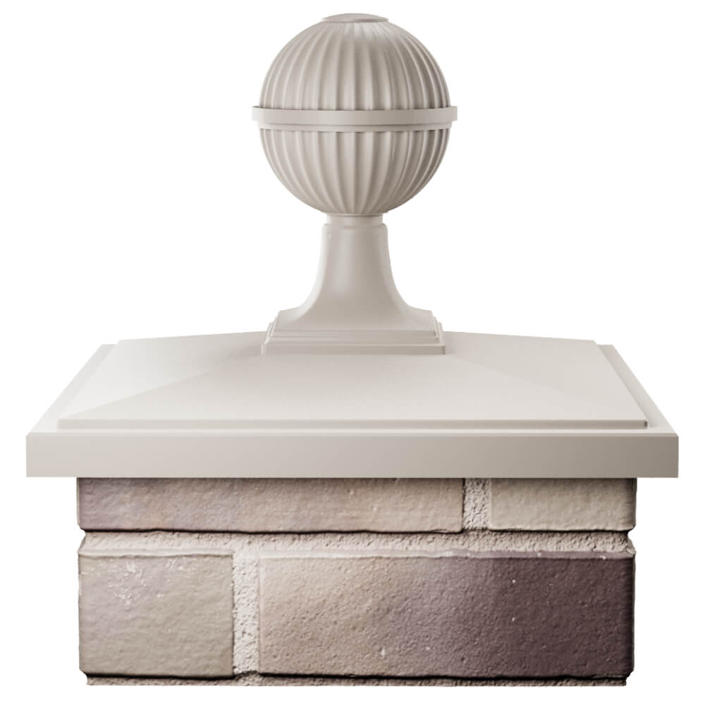 Колпак Zking БонаМоно Бежевый с шаром на столб 1.5х1.5 кирпича (385х385, 400х400мм) в сборе Воскресенск фото