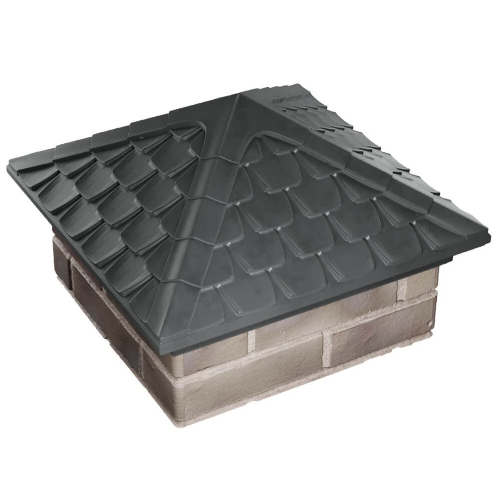 Колпак Zking Эльбрус Серый на столб 1.5х1.5 кирпича (385х385мм) в Воскресенске фото