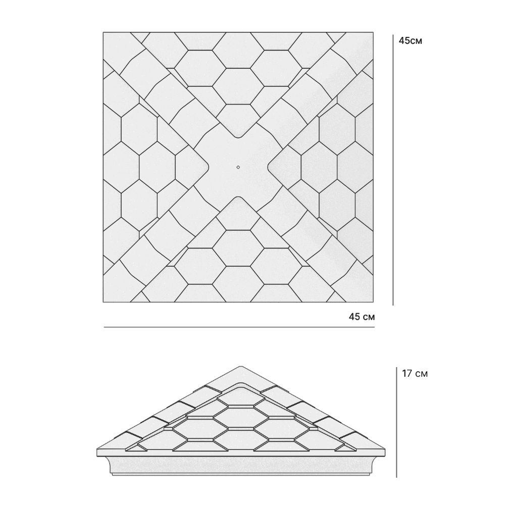 Колпак Zking Эверест Бежевый на столб 1.5х1.5 кирпича (390х390мм) в Воскресенске фото