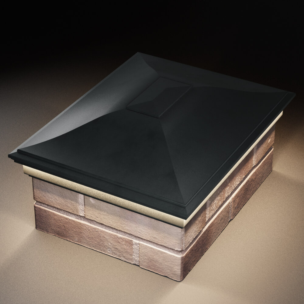 Колпак Zking Монблан Черный на столб 2х1.5 кирпича (515х385мм) c подсветкой в Воскресенске фото