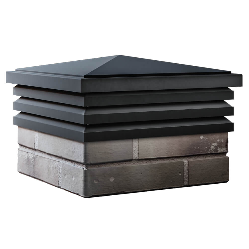 Колпак Zking Бона ХайТек Черный на столб 1.5х1.5 кирпича (385х385мм) в Воскресенске фото