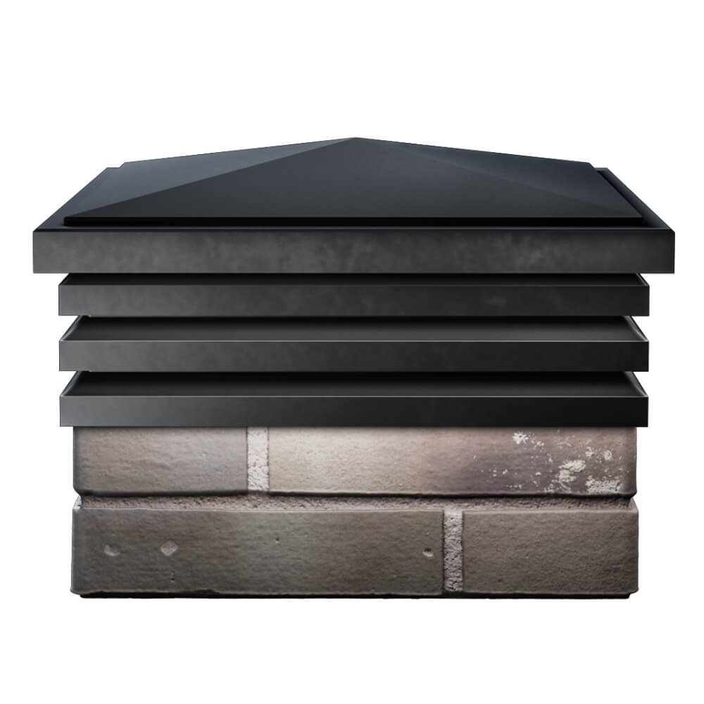 Колпак Zking Бона ХайТек Черный на столб 1.5х1.5 кирпича (385х385мм) Воскресенск фото