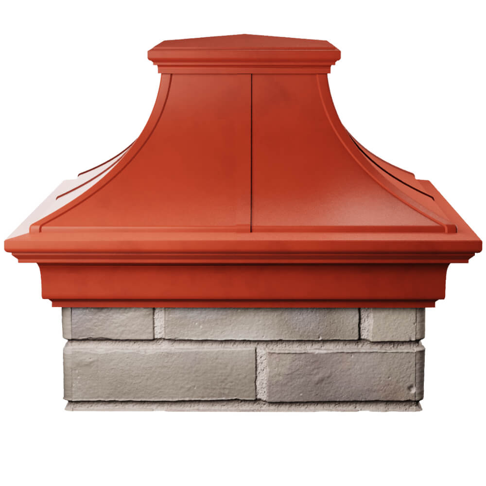 Колпак Zking Монблан Премиум Красный на столб 1.5х1.5 кирпича (385х385мм) Воскресенск фото