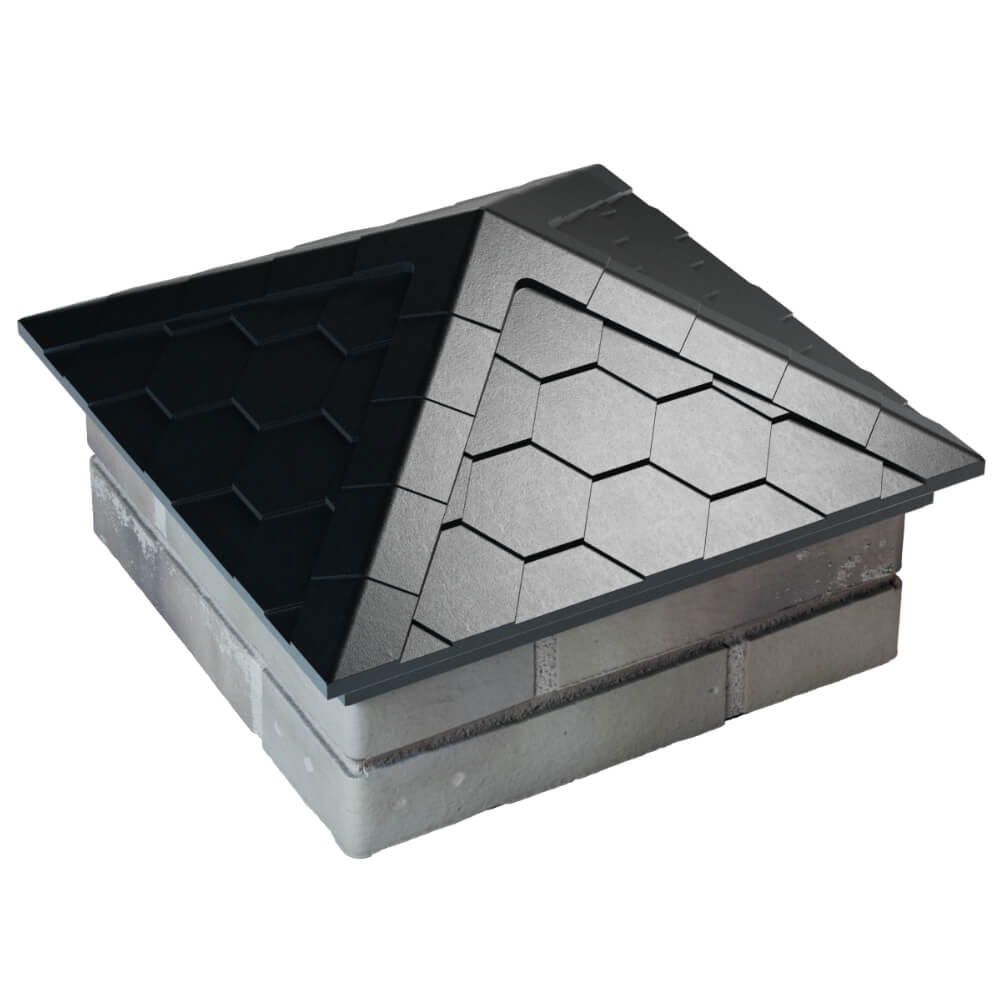 Колпак Zking Эверест Черный на столб 1.5х1.5 кирпича (390х390мм) в Воскресенске фото