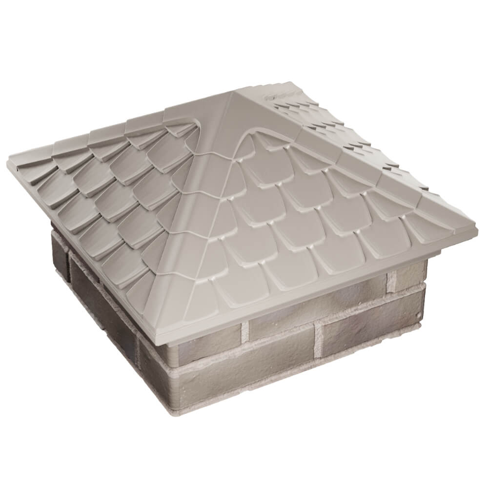 Колпак Zking Эльбрус Бежевый на столб 1.5х1.5 кирпича (385х385мм) в Воскресенске фото