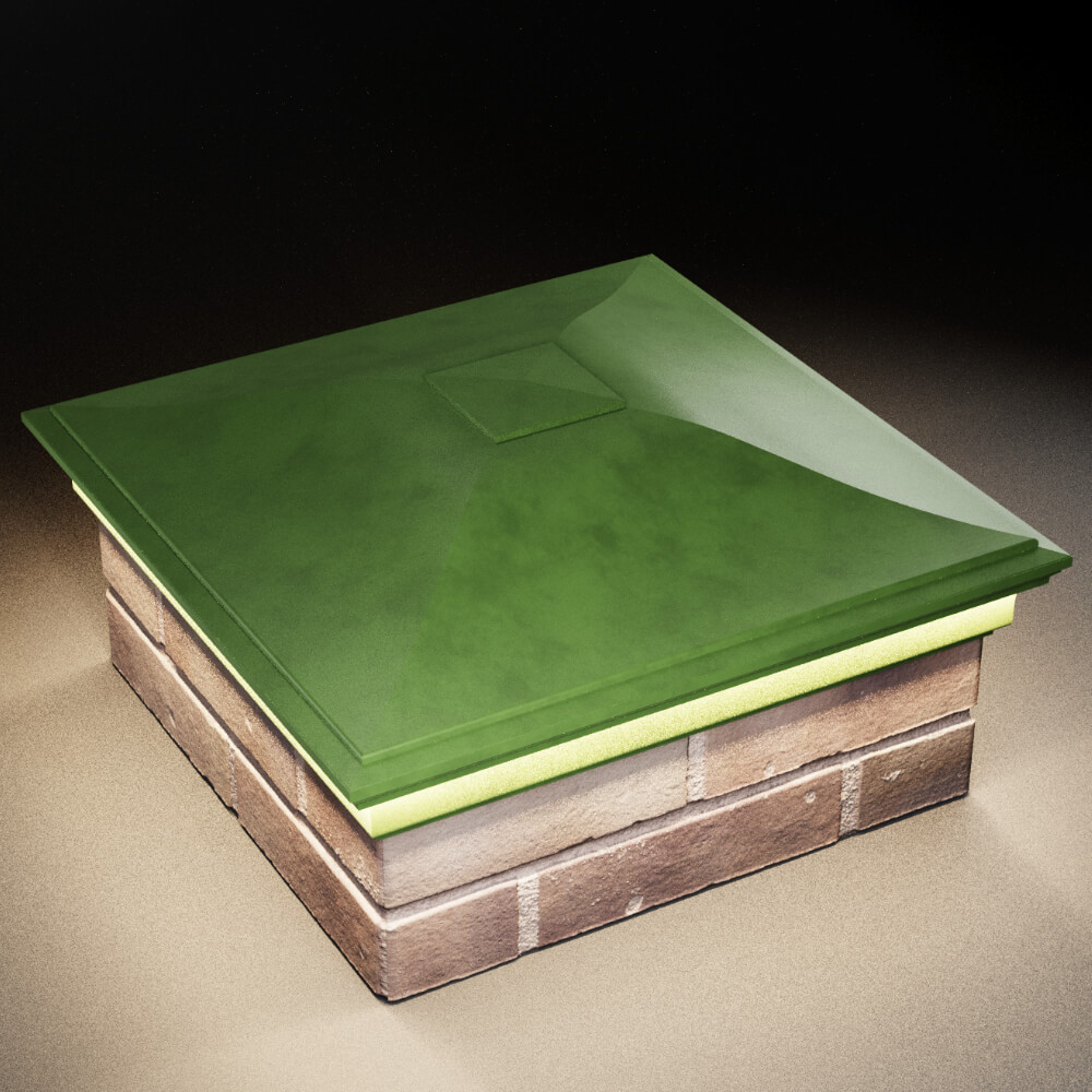 Колпак Zking Монблан Зеленый на столб 2х2 кирпича (515х515мм) c подсветкой в Воскресенске фото