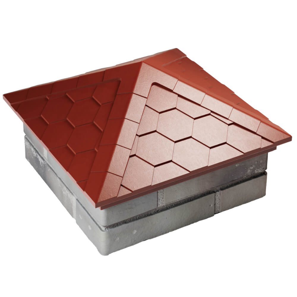 Колпак Zking Эверест Красный на столб 1.5х1.5 кирпича (390х390мм) в Воскресенске фото