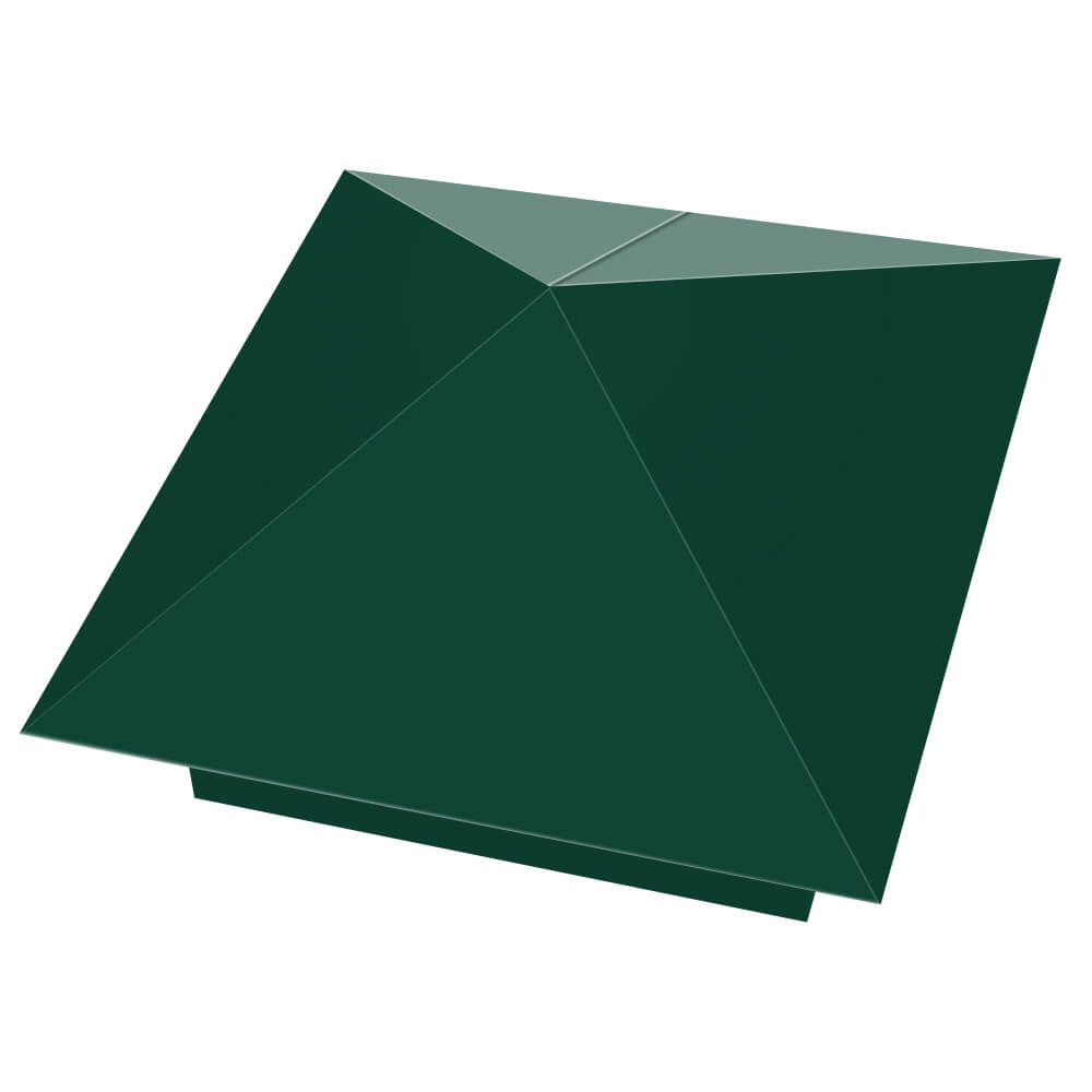 Колпак металлический 390х390мм RAL6005 Зеленый Мох заборный Воскресенск фото