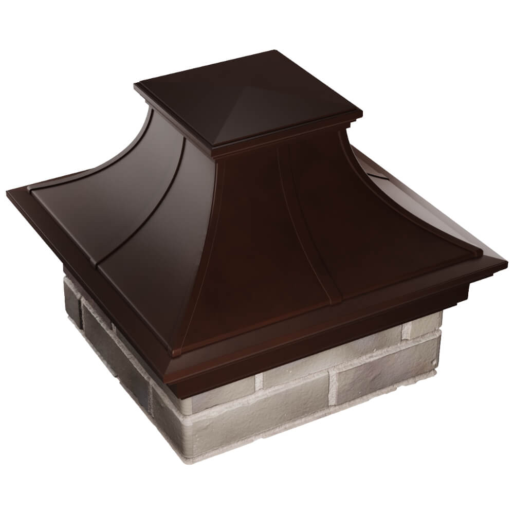 Колпак Zking Монблан Премиум Коричневый на столб 1.5х1.5 кирпича (385х385мм) в Воскресенске фото
