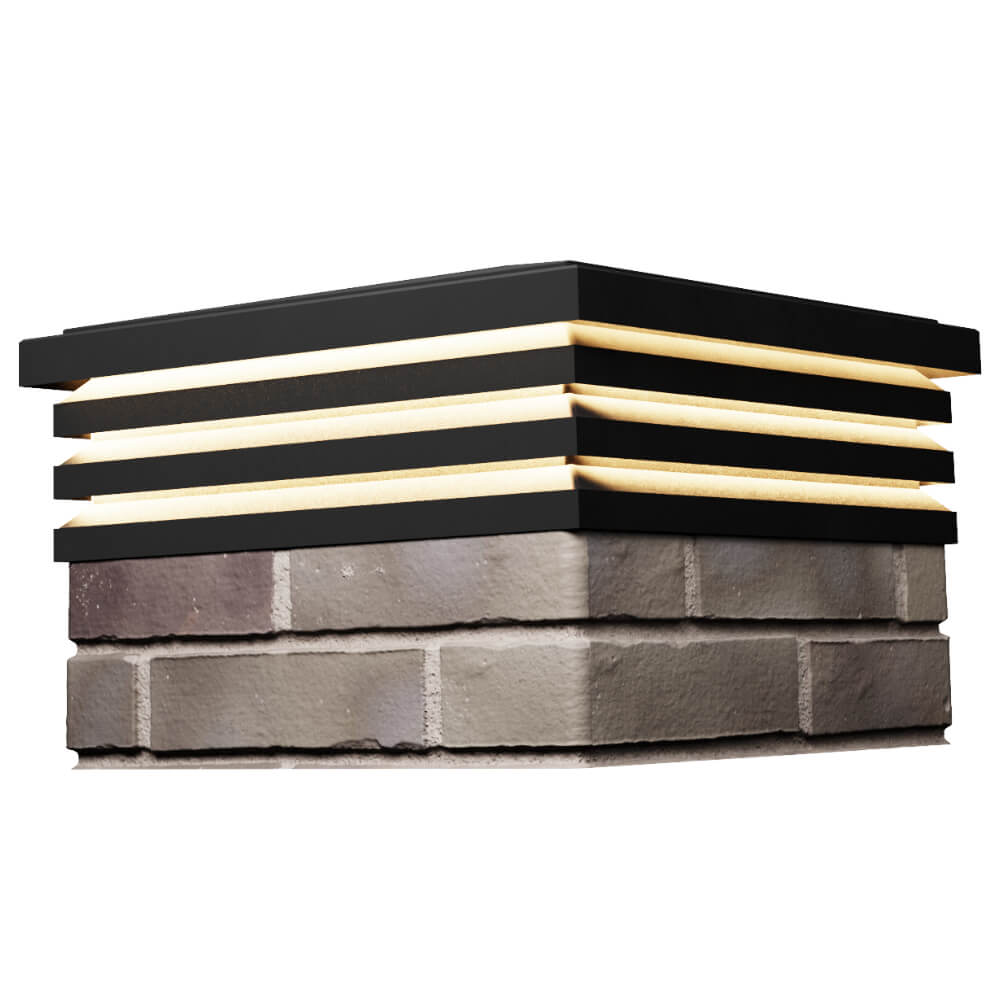 Колпак Zking Бона ХайТек Черный на столб 1.5х1.5 кирпича (385х385мм) с подсветкой в Воскресенске фото