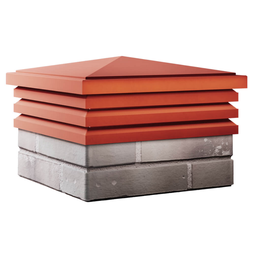 Колпак Zking Бона ХайТек Красный на столб 1.5х1.5 кирпича (385х385мм) в Воскресенске фото