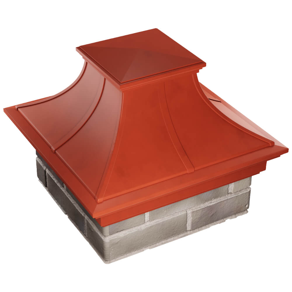 Колпак Zking Монблан Премиум Красный на столб 1.5х1.5 кирпича (385х385мм) в Воскресенске фото