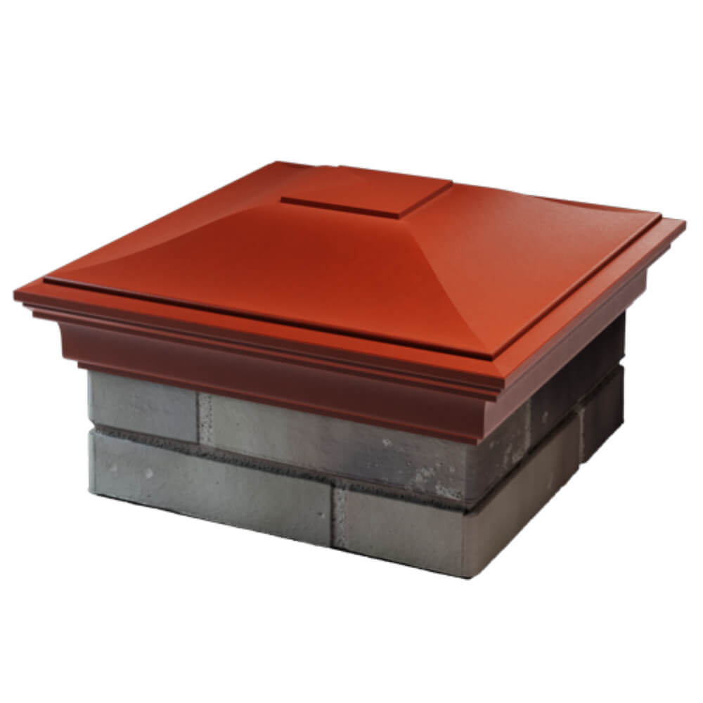 Колпак Zking Монблан Красный на столб 1.5х1.5 кирпича (385х385мм) в Воскресенске фото