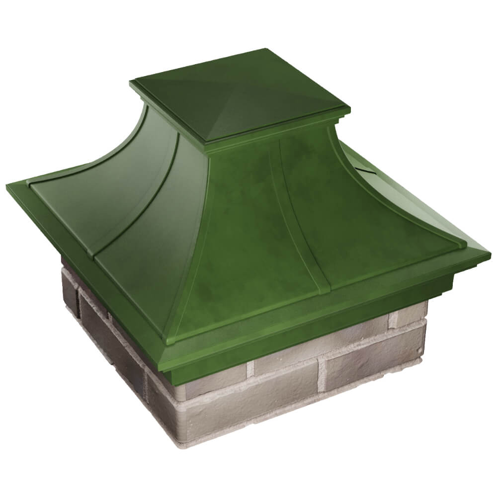 Колпак Zking Монблан Премиум Зеленый на столб 1.5х1.5 кирпича (385х385мм) в Воскресенске фото