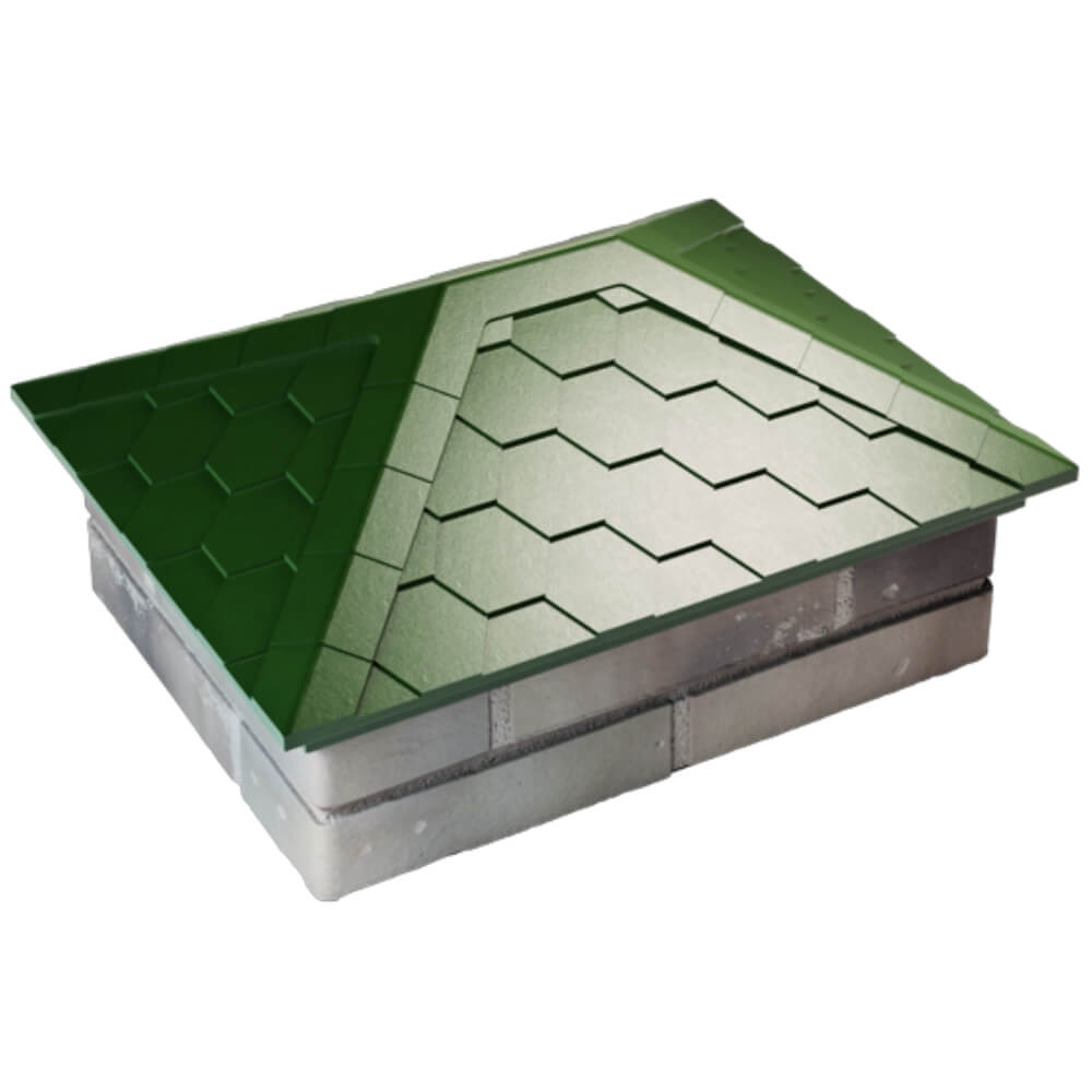 Колпак Zking Эверест Зеленый на столб 2х1.5 кирпича (520х390мм) Воскресенск фото