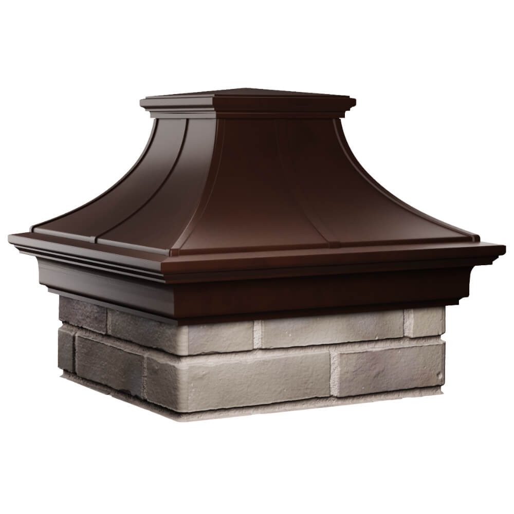 Колпак Zking Монблан Премиум Коричневый на столб 1.5х1.5 кирпича (385х385мм) в Воскресенске фото