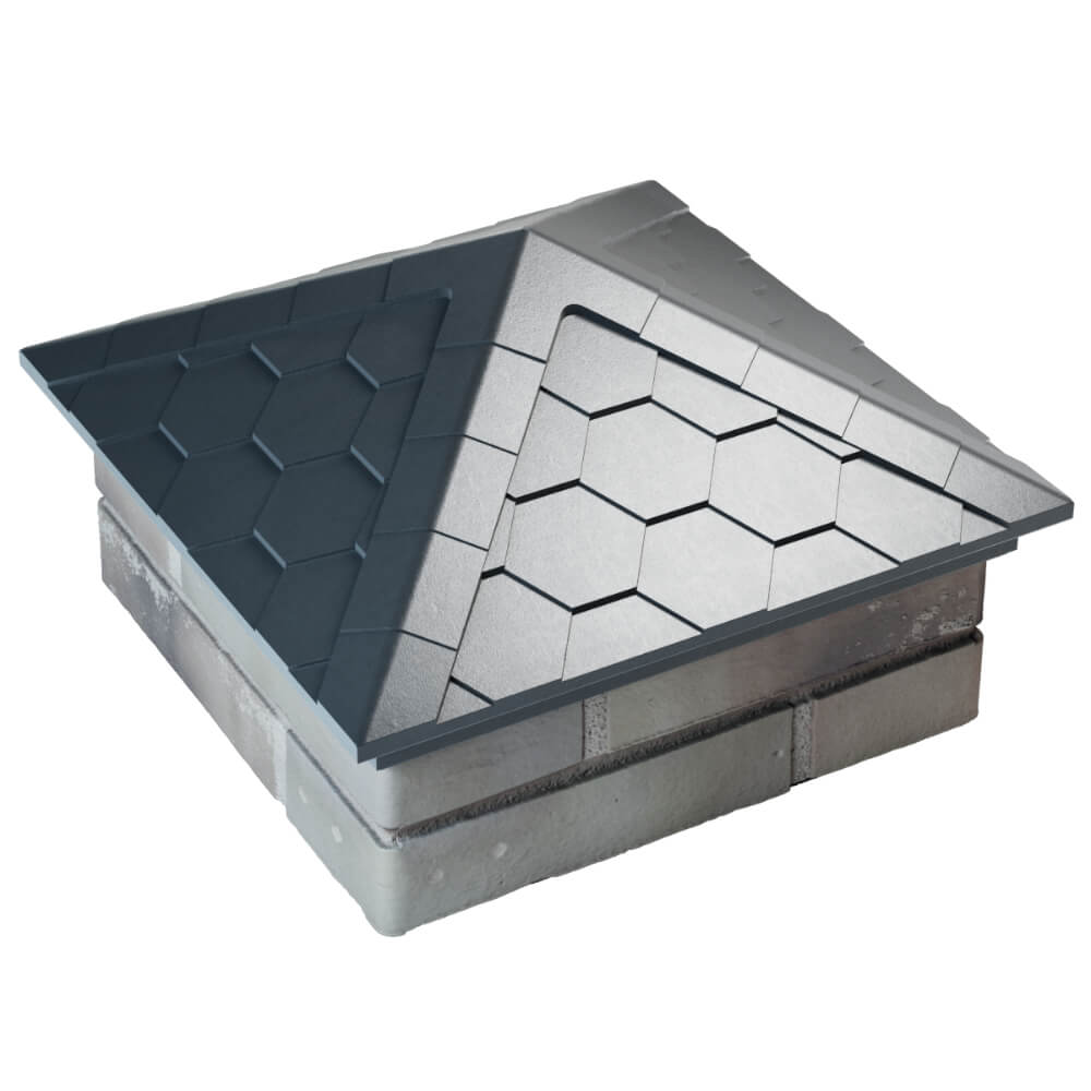 Колпак Zking Эверест Серый на столб 1.5х1.5 кирпича (390х390мм) в Воскресенске фото