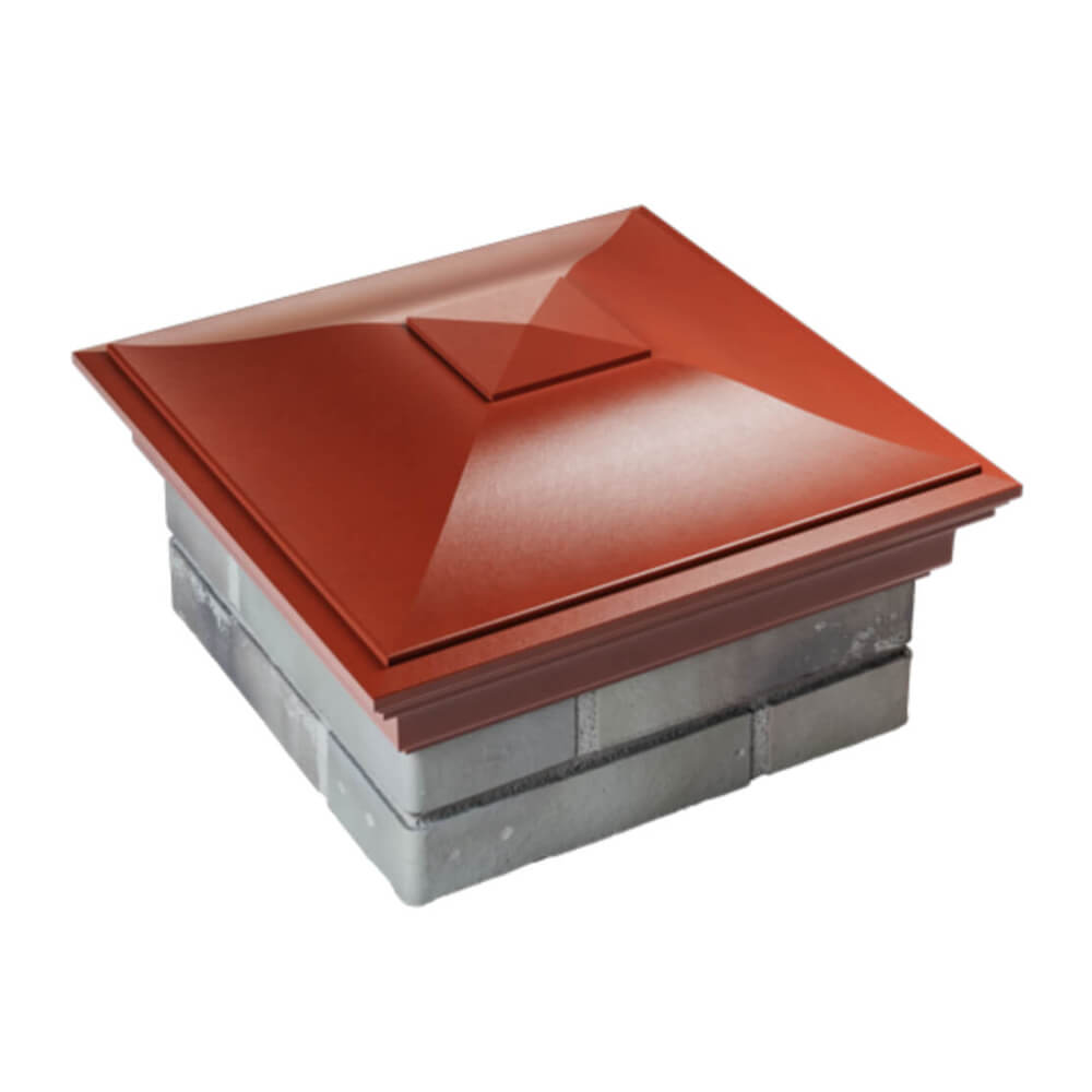 Колпак Zking Монблан Красный на столб 1.5х1.5 еврокирпича 0.7НФ (355х355мм) в Воскресенске фото