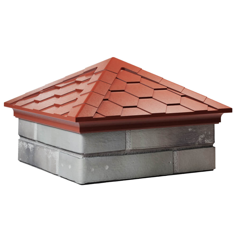 Колпак Zking Эверест Красный на столб 1.5х1.5 кирпича (390х390мм) в Воскресенске фото