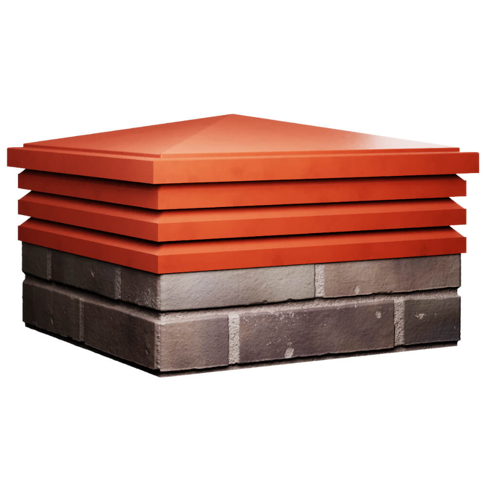 Колпак Zking Бона ХайТек Красный на столб 2х2 кирпича (513х513мм) в Воскресенске фото