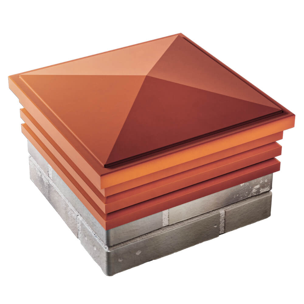 Колпак Zking Бона ХайТек Красный на столб 1.5х1.5 кирпича (385х385мм) в Воскресенске фото