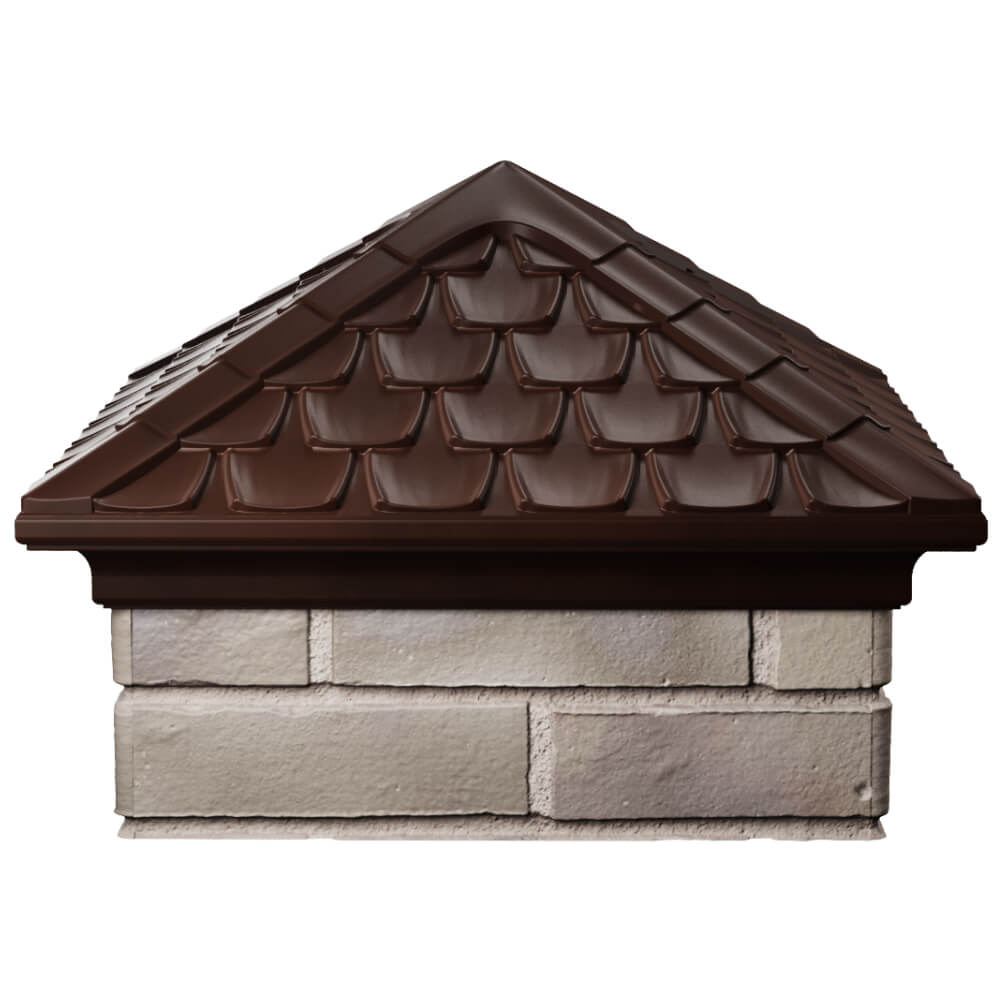 Колпак Zking Эльбрус Коричневый на столб 1.5х1.5 кирпича (385х385мм) Воскресенск фото