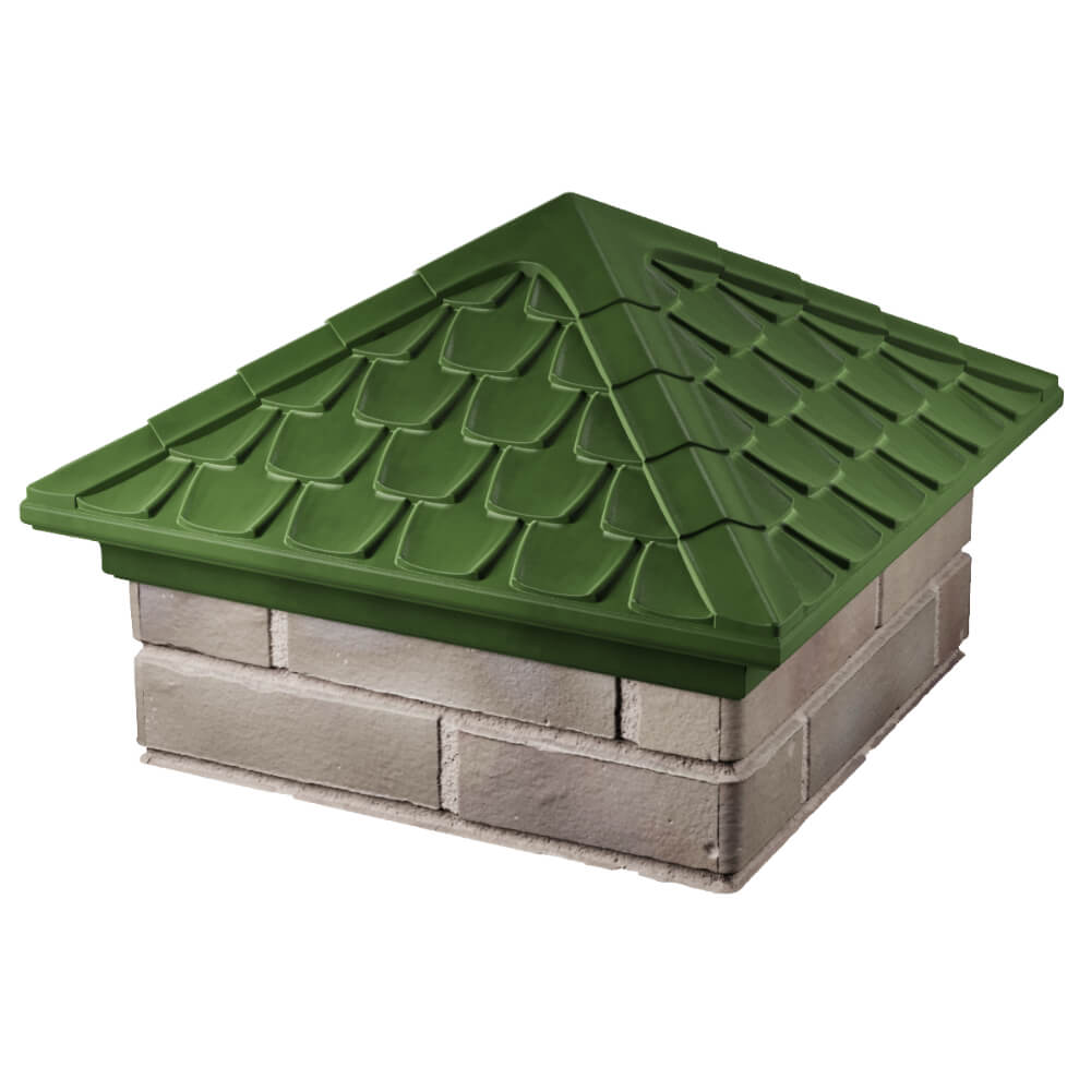 Колпак Zking Эльбрус Зеленый на столб 1.5х1.5 кирпича (385х385мм) в Воскресенске фото