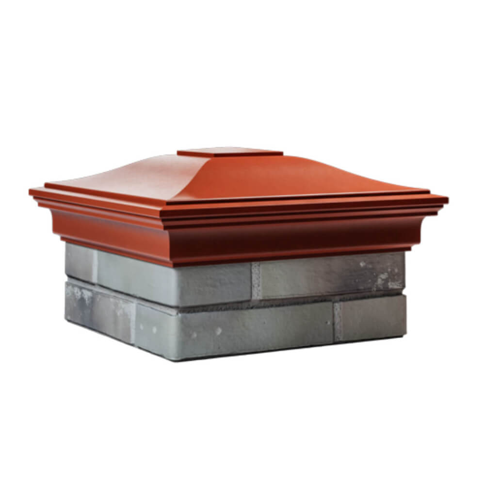 Колпак Zking Монблан Красный на столб 1.5х1.5 еврокирпича 0.7НФ (355х355мм) в Воскресенске фото