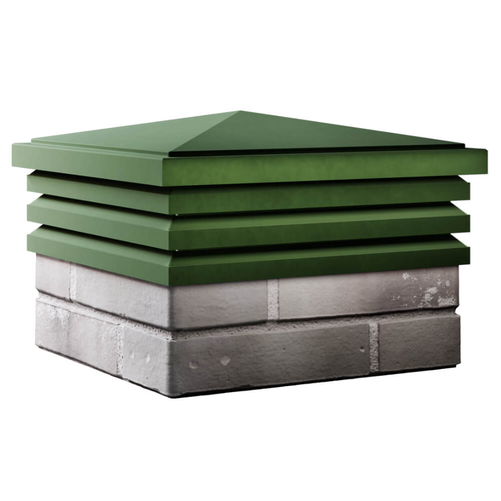 Колпак Zking Бона ХайТек Зеленый на столб 1.5х1.5 кирпича (385х385мм) в Воскресенске фото