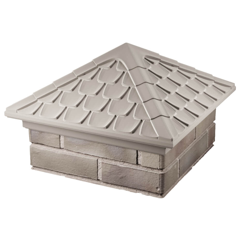 Колпак Zking Эльбрус Бежевый на столб 1.5х1.5 кирпича (385х385мм) в Воскресенске фото