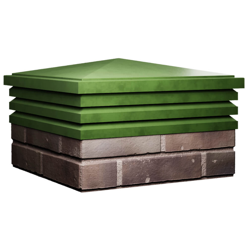 Колпак Zking Бона ХайТек Зеленый на столб 2х2 кирпича (513х513мм) в Воскресенске фото