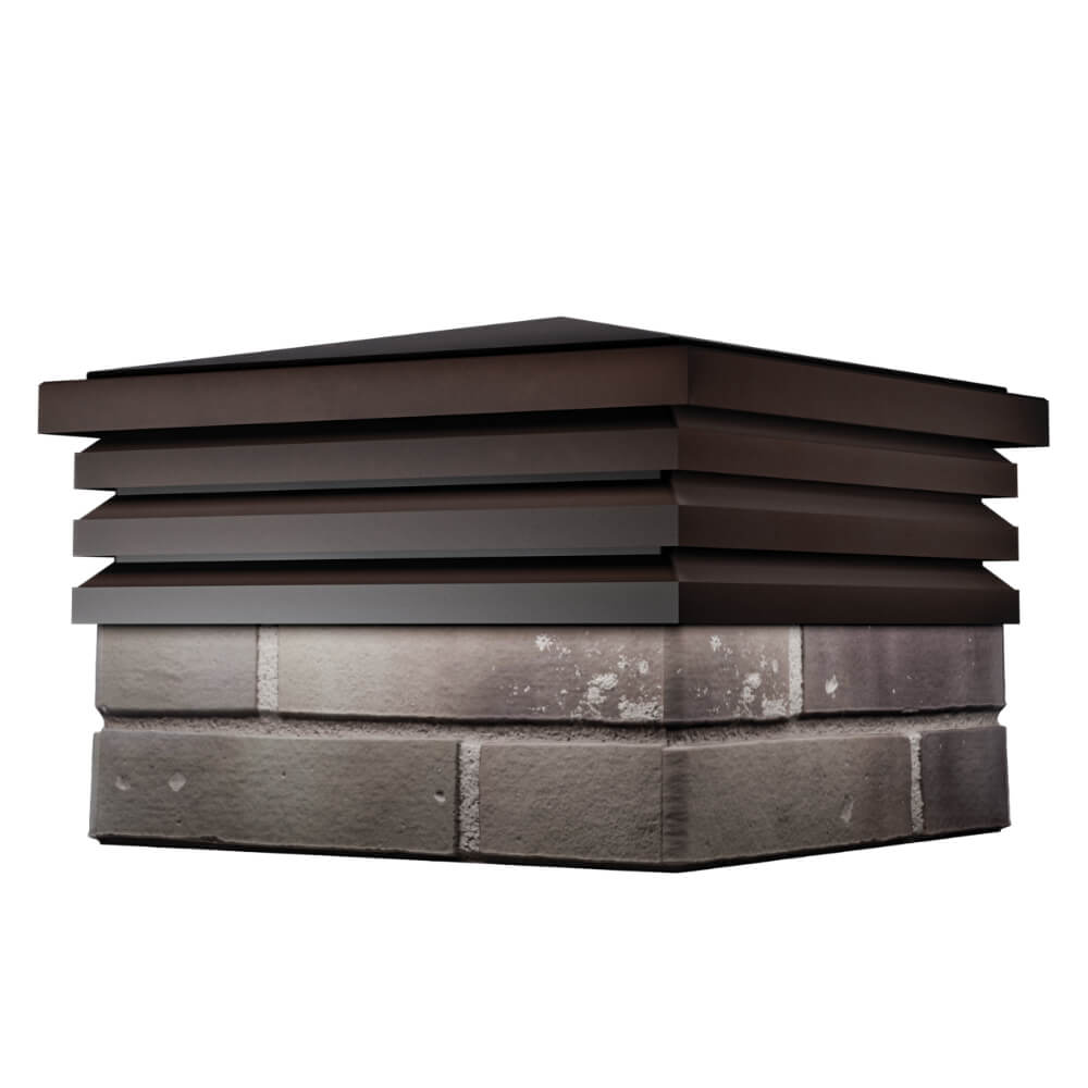 Колпак Zking Бона ХайТек Коричневый на столб 1.5х1.5 кирпича (385х385мм) в Воскресенске фото