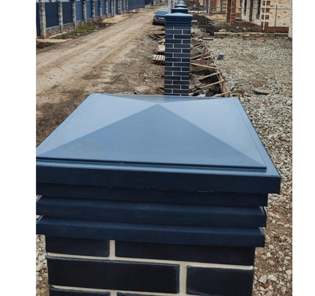 Колпак Zking Бона ХайТек Серый на столб 1.5х1.5 кирпича (385х385мм) в Воскресенске фото