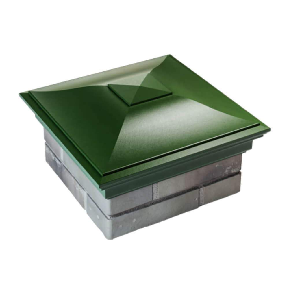 Колпак Zking Монблан Зеленый на столб 1.5х1.5 еврокирпича 0.7НФ (355х355мм) в Воскресенске фото