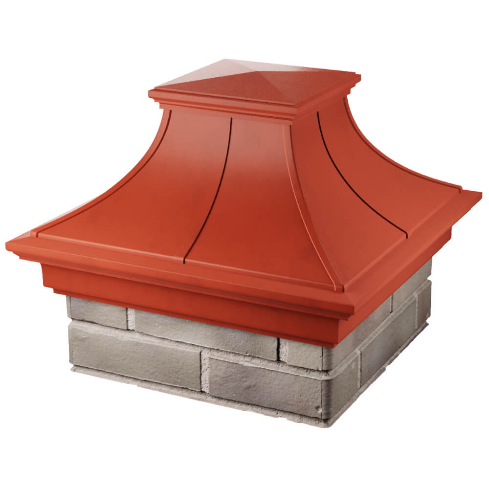 Колпак Zking Монблан Премиум Красный на столб 1.5х1.5 кирпича (385х385мм) в Воскресенске фото