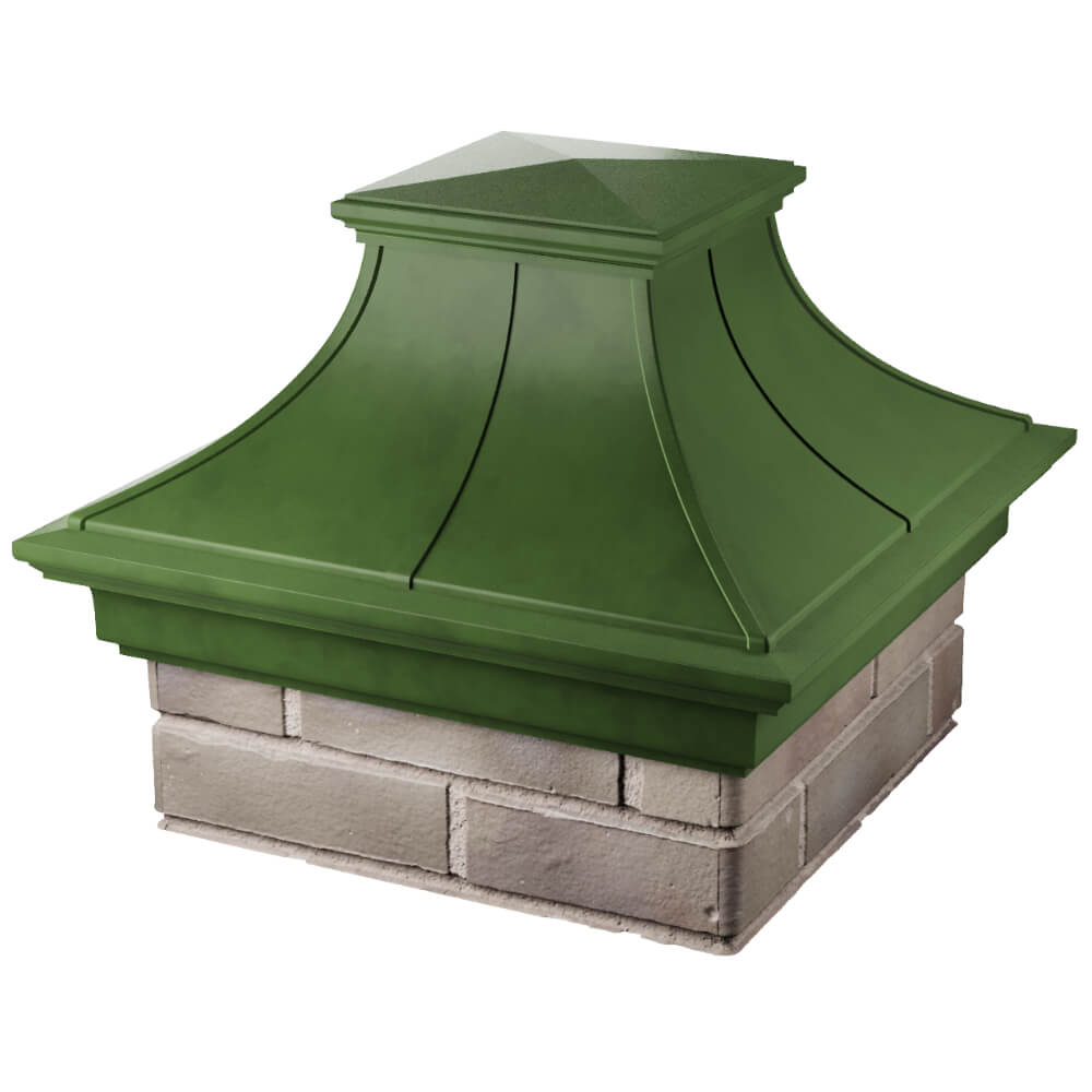Колпак Zking Монблан Премиум Зеленый на столб 1.5х1.5 кирпича (385х385мм) в Воскресенске фото