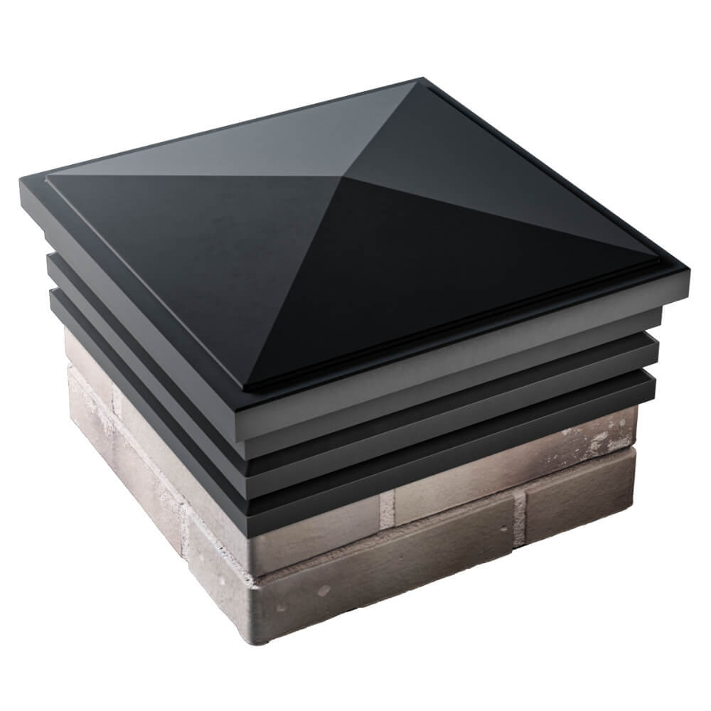 Колпак Zking Бона ХайТек Черный на столб 1.5х1.5 кирпича (385х385мм) в Воскресенске фото