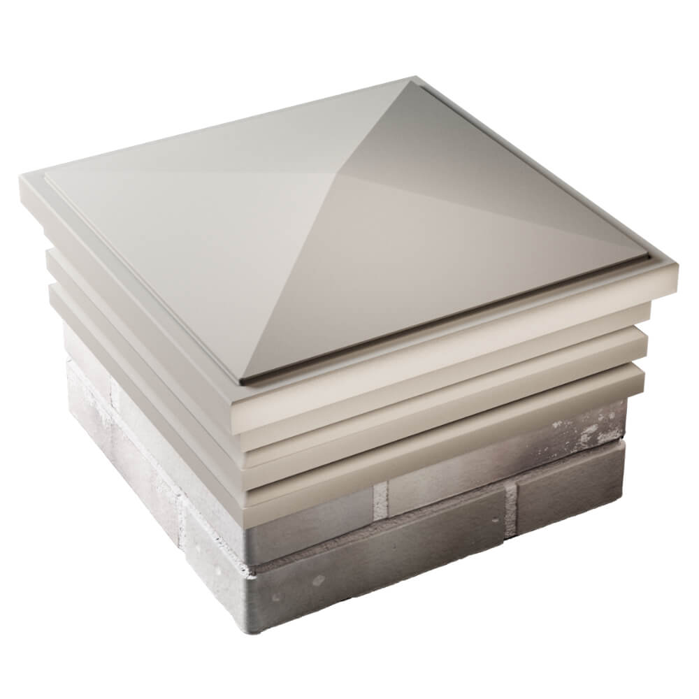 Колпак Zking Бона ХайТек Бежевый на столб 1.5х1.5 кирпича (385х385мм) в Воскресенске фото